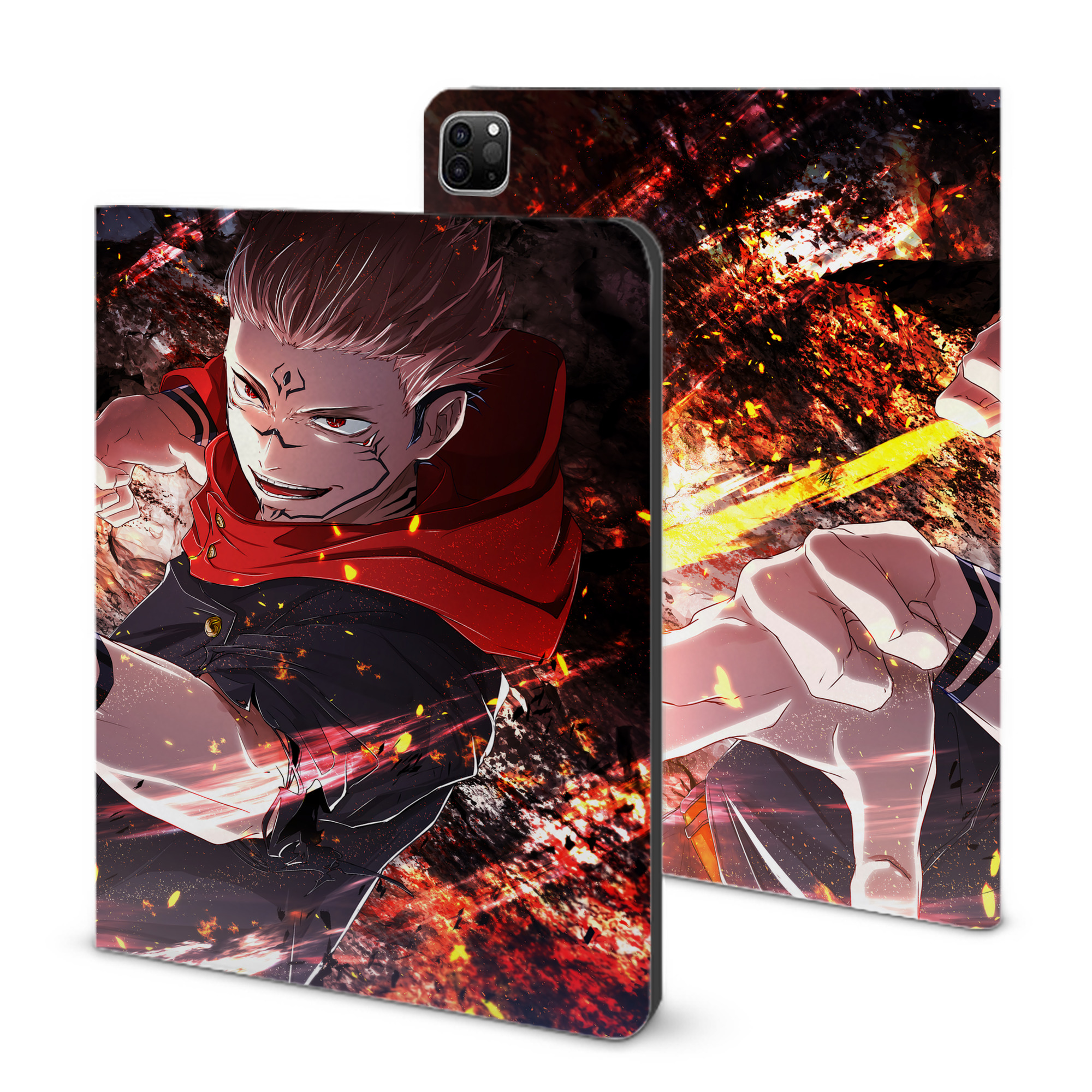（画像用） 呪術廻戦 Jujutsu Kaisen IPad ケース ブック型 PUレザー TPU 耐衝撃 軽量 薄型 ペン収納なし 全面保護 IPad 各モデル対応